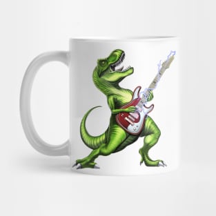 T-Rex Dinosaur Playing Guitar Mug